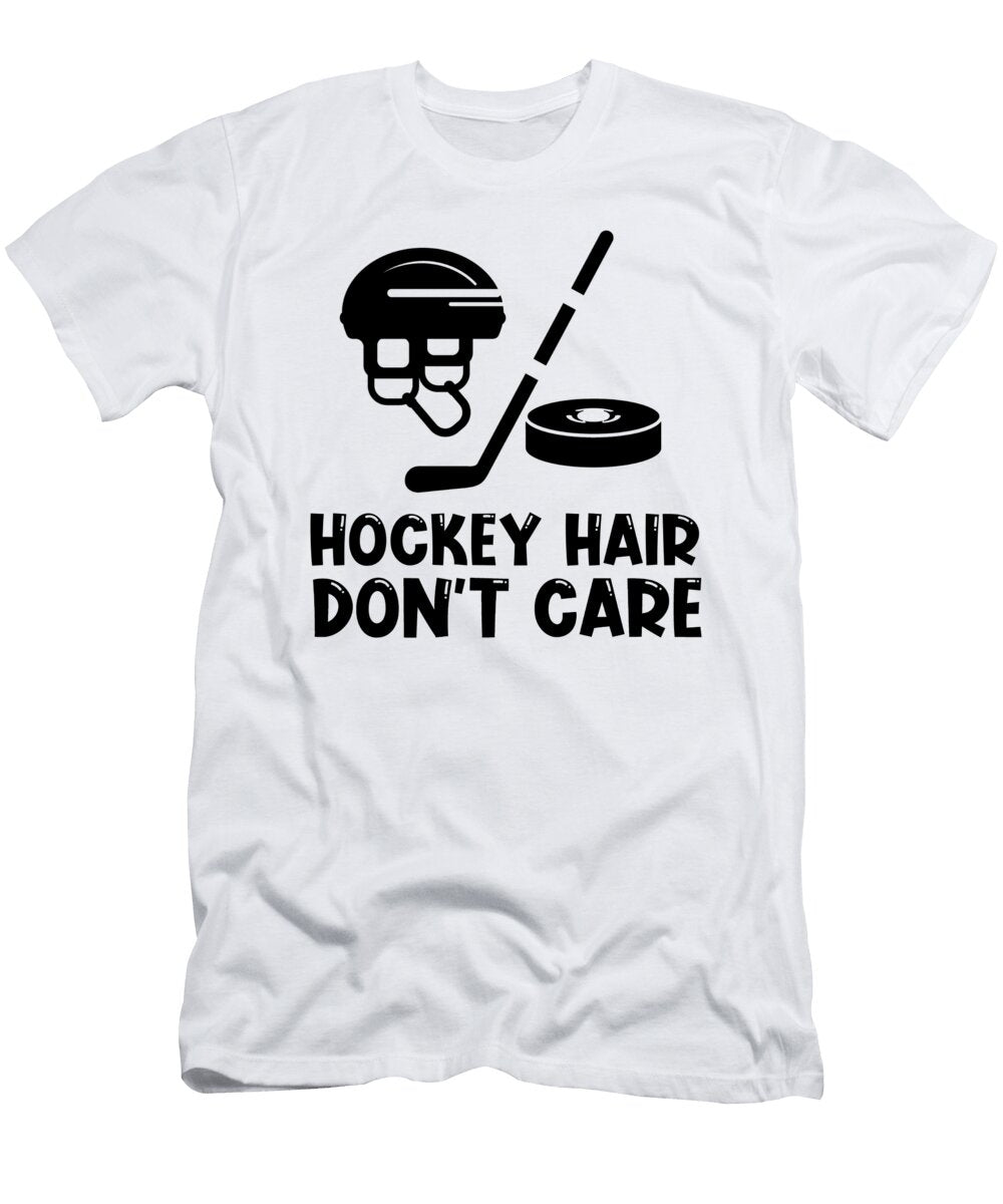 Hockey Hair Dont Care Hockey Hair Eq Designs T-Shirt