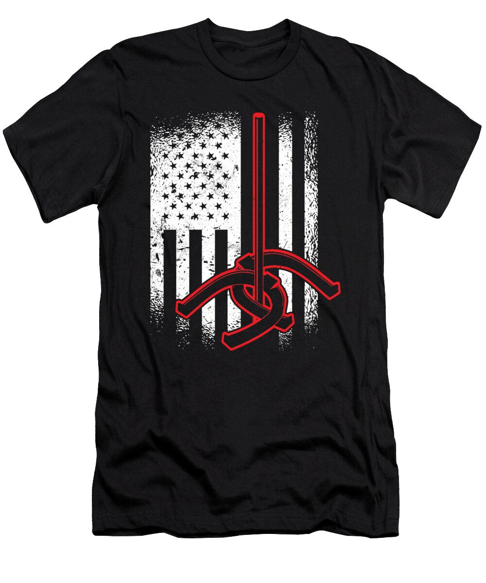 Horshoe Pitcher American US Flag Me T-Shirt