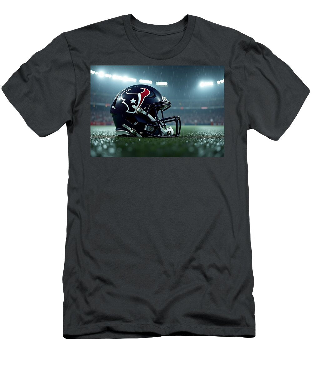 Houston Texans Helmet Under Stadium Lights Kevin Walker and Pixel Reverie T-Shirt