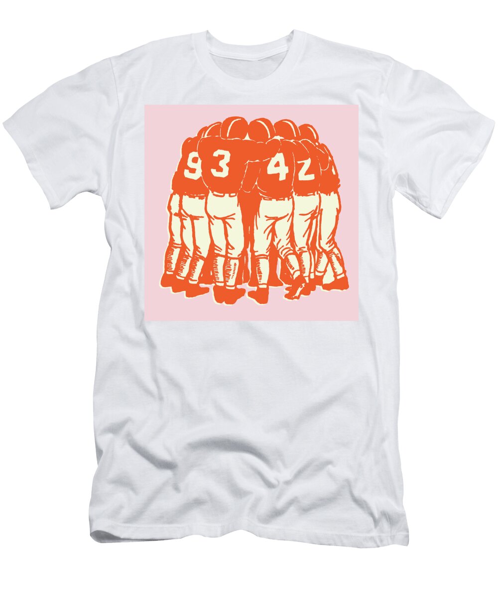 Huddle of Football Players Csa Images T-Shirt
