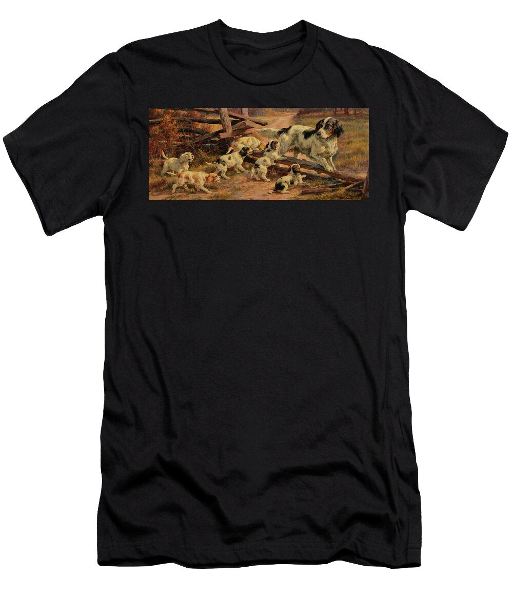 Hunting Dog with Pups Edmund Henry Osthaus T-Shirt