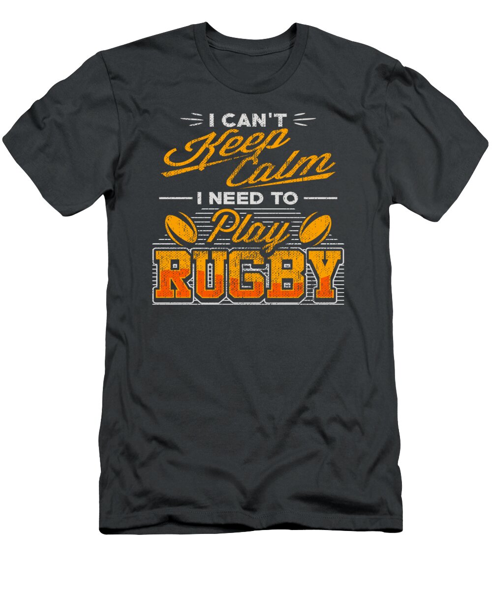 I Cant Keep Calm I Need to Play Rugby Rugby for Men Women Kids Player Union Football Crazy Squirrel T-Shirt