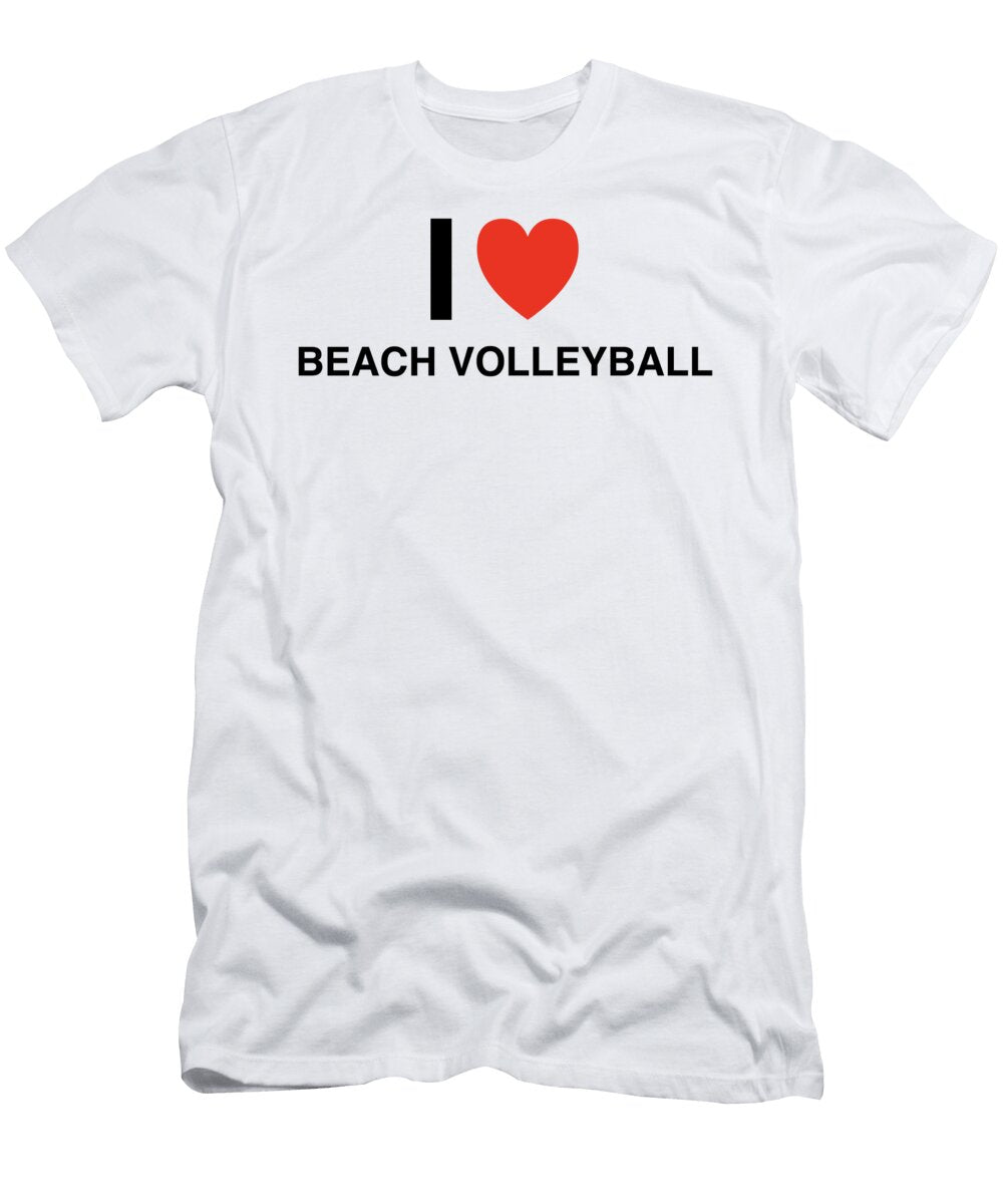 I Heart Beach Volleyball in Black I Heart Everything T-Shirt