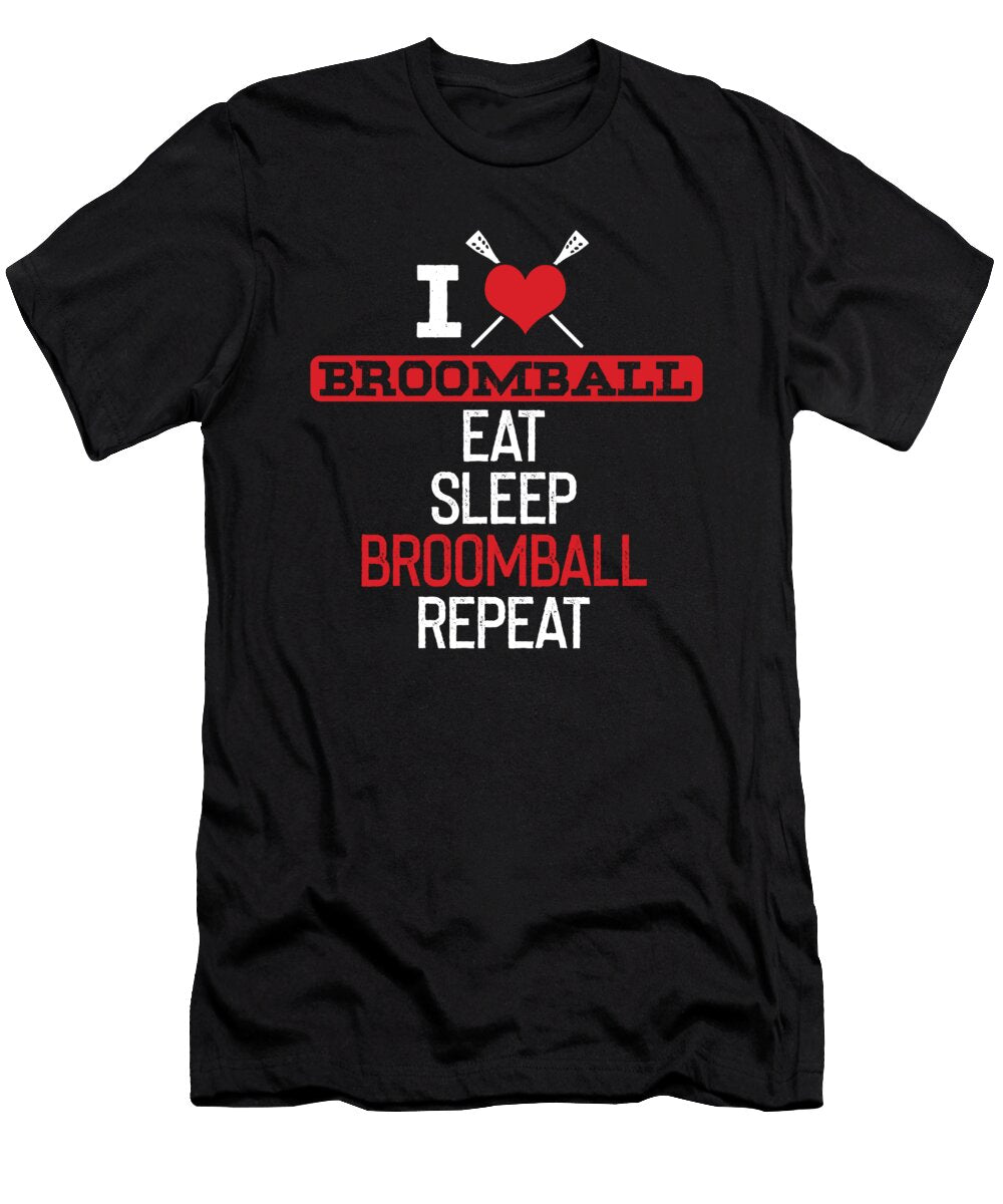 I Love Broomball Goaltender Ice Rink Game Gift Thomas Larch T-Shirt