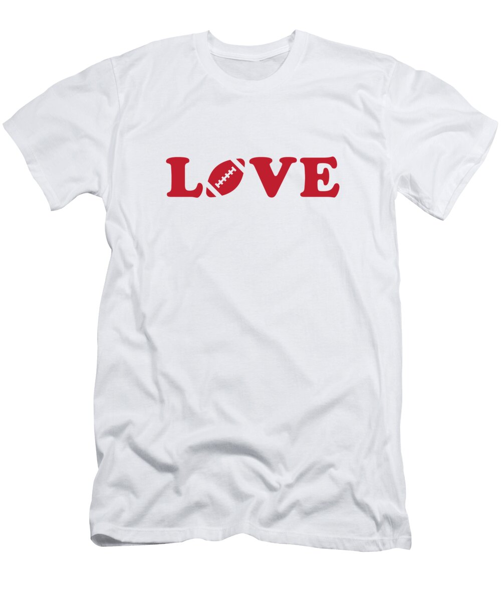 I Love Football Red College Mascot Designs T-Shirt