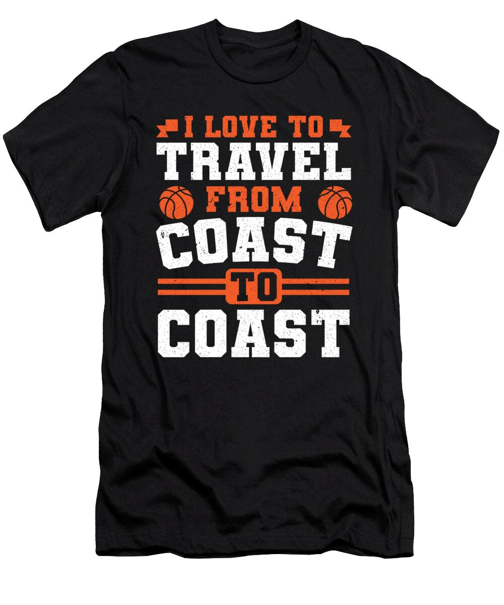 I Love to Travel From Coast to Coast Basketball Colorfulsnow T-Shirt