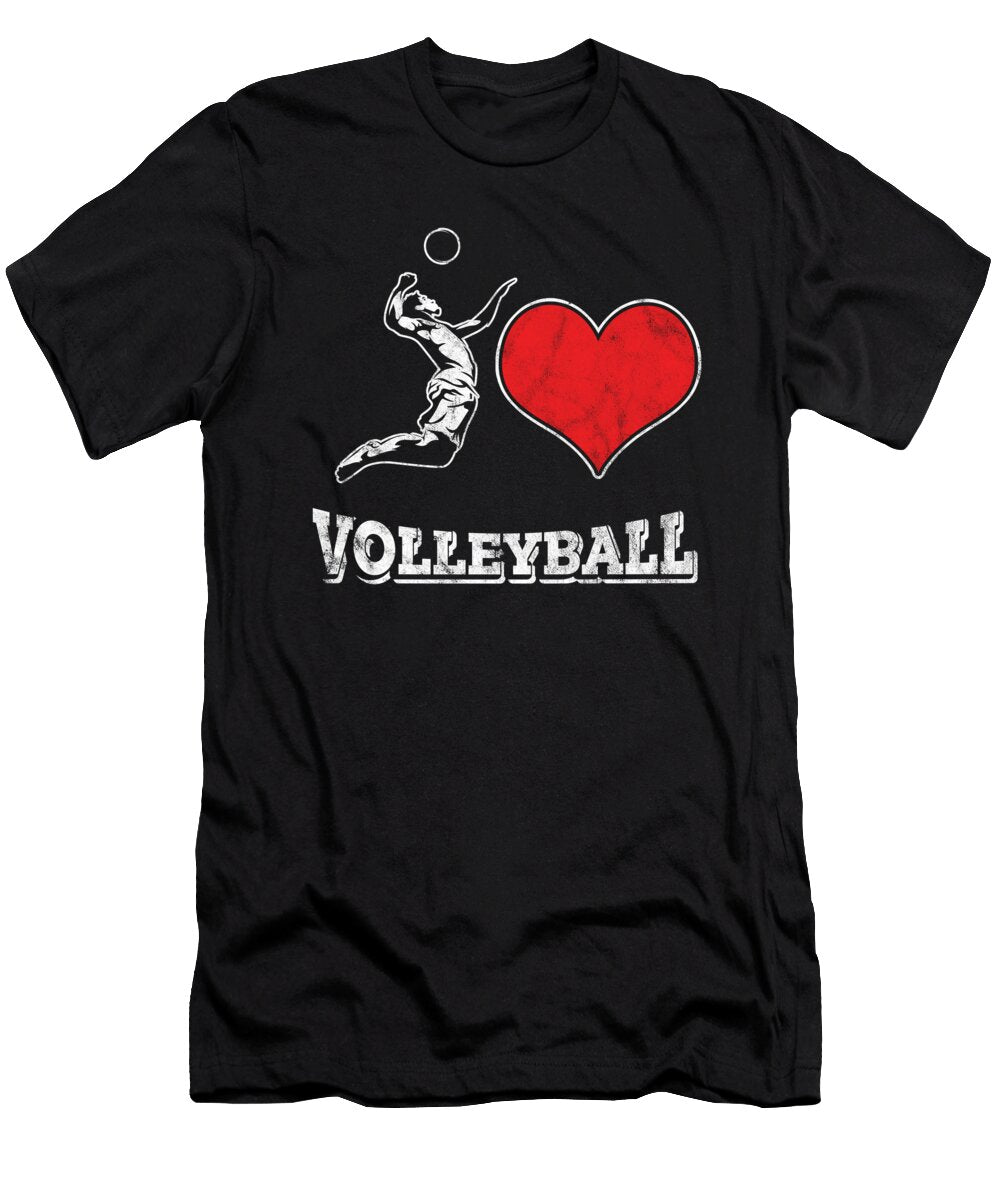 I Love Volleyball Sports Team Player Coach Girls Women Spiker Ball Game Gift Thomas Larch T-Shirt