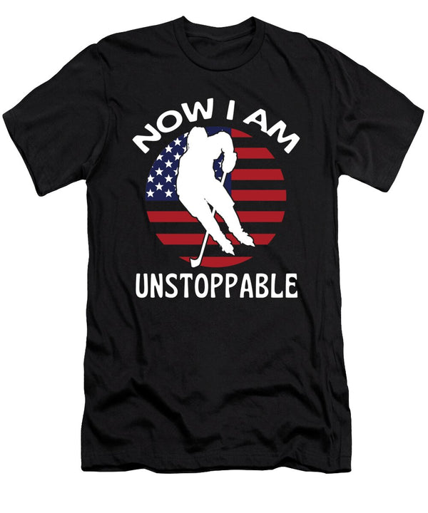 Ice Hockey Now I Am Unstoppable US Flag Organicfoodempire T-Shirt