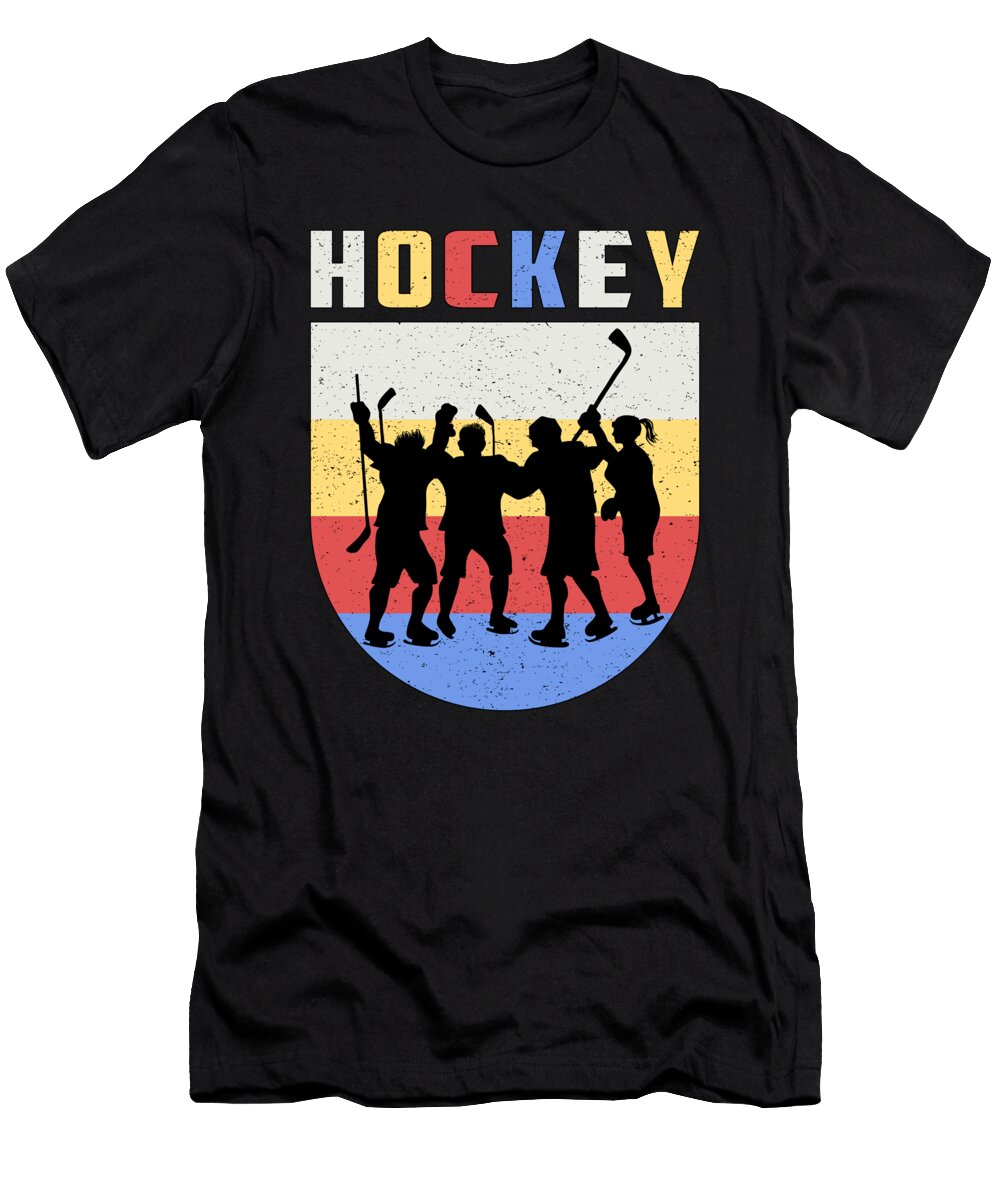 Ice Hockey Player Stick Team Puck Retro Funny Gift Tshirtconcepts Marvin Poppe T-Shirt