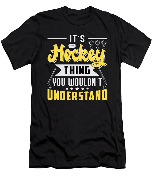 Ice Hockey Player Stick Team Puck Sports Gift Idea Tshirtconcepts Marvin Poppe T-Shirt