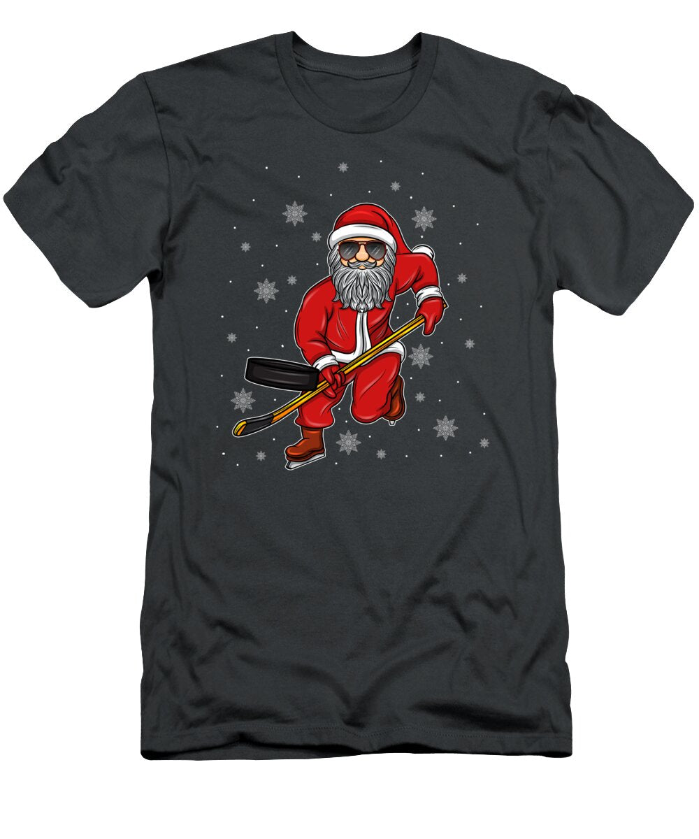 Ice Hockey Santa Claus Funny Cute Christmas Gift Tom Schiesswald T-Shirt