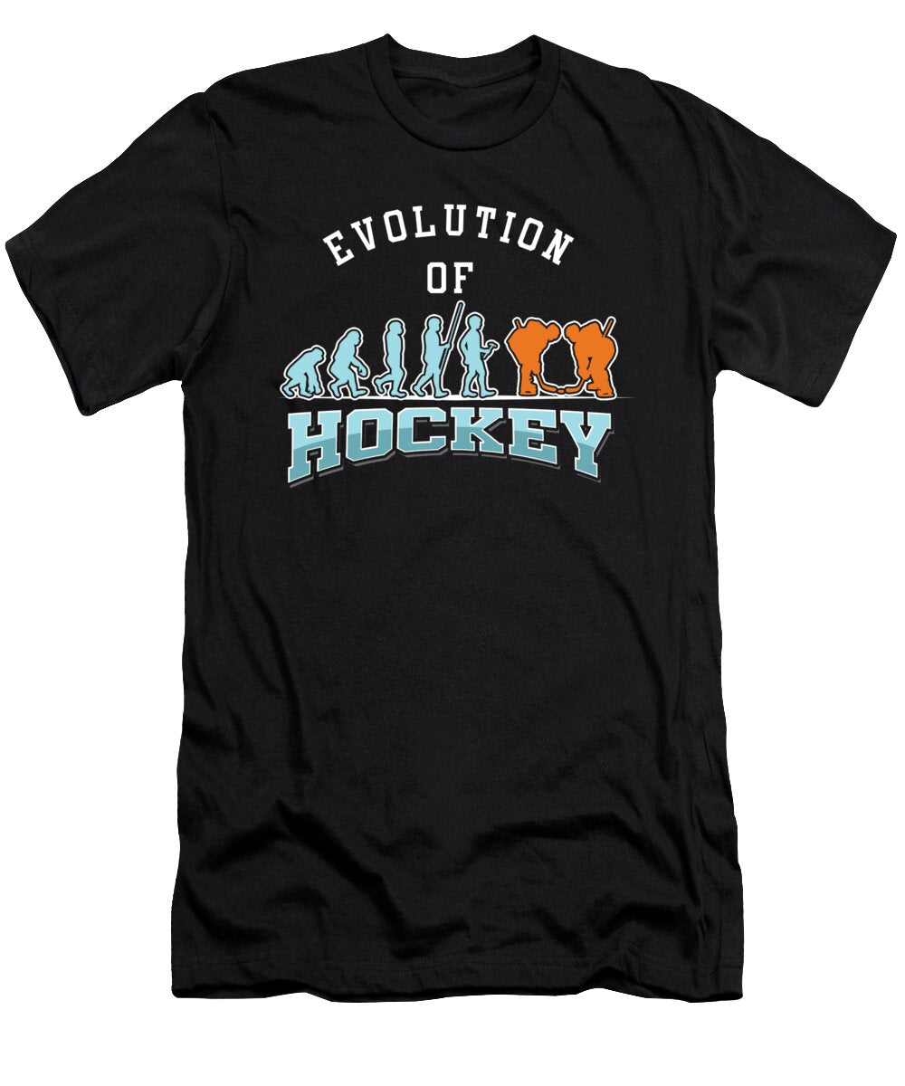 Ice Hockey Skate Skating Game Goalie Net Field Stick Shinny Evolution of Hockey Gift Thomas Larch T-Shirt