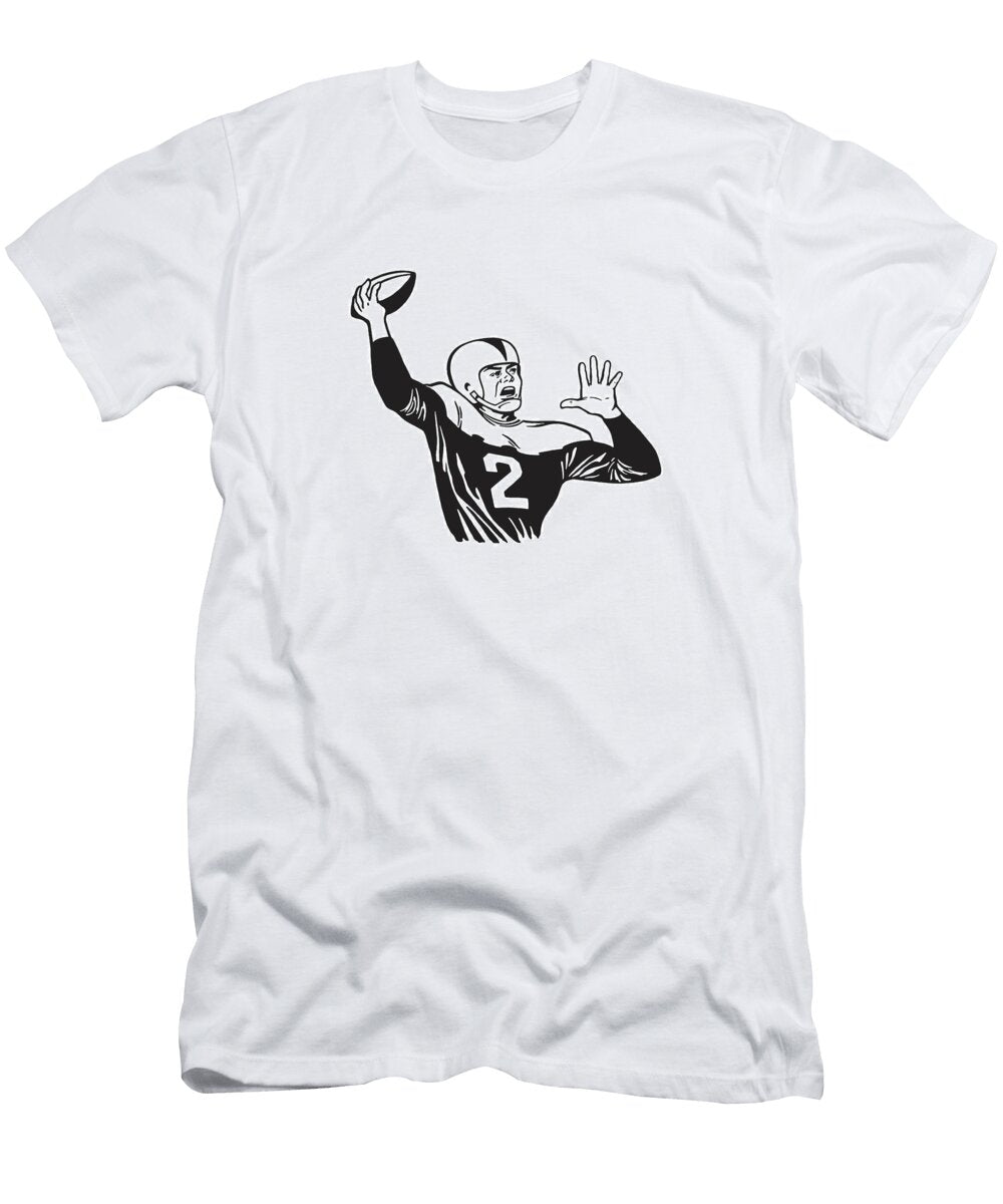 Illustration of Man Throwing Football Csa Images T-Shirt