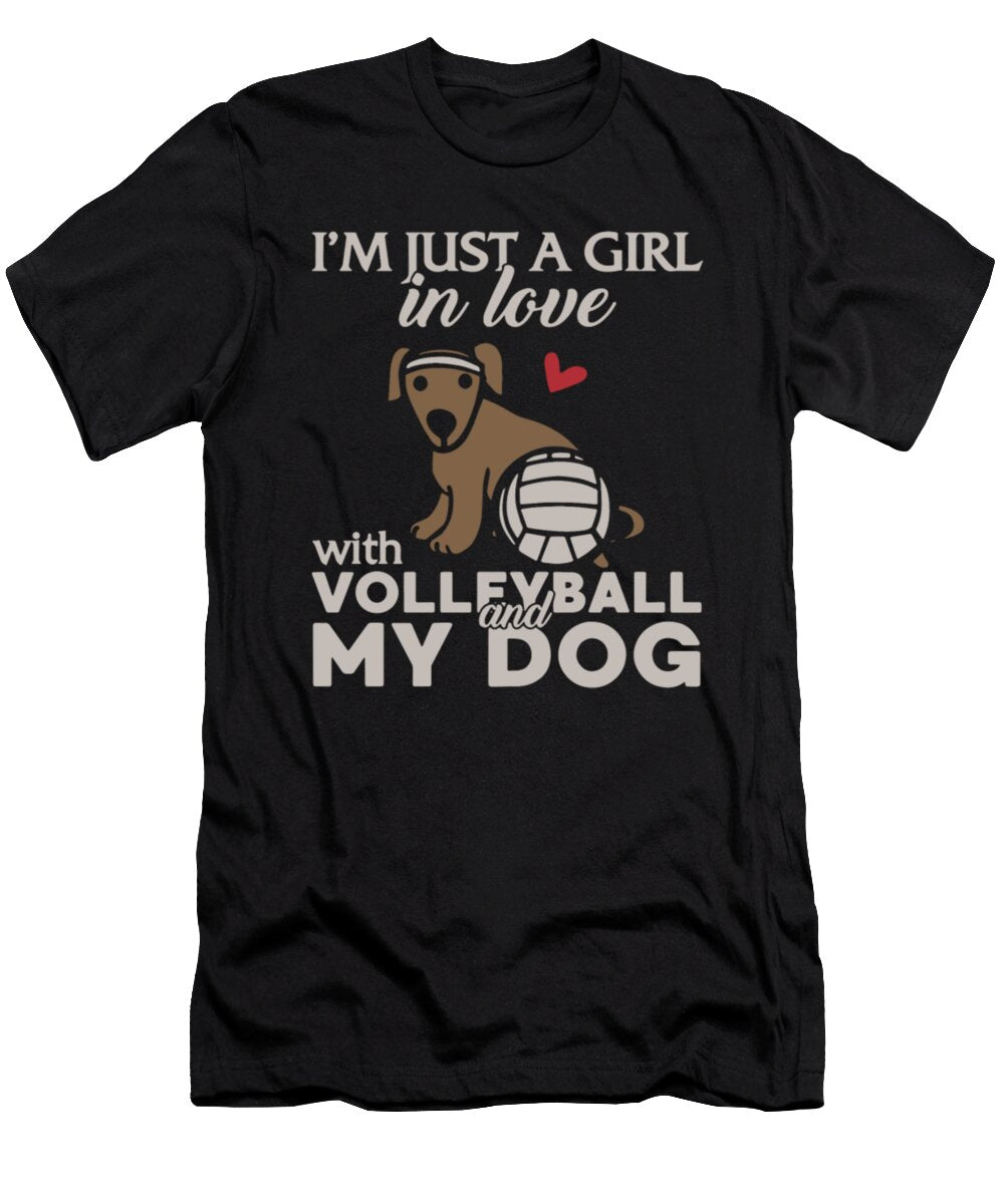 Im Just a Girl in Love with Volleyball and My Dog Tinh Tran Le Thanh T-Shirt