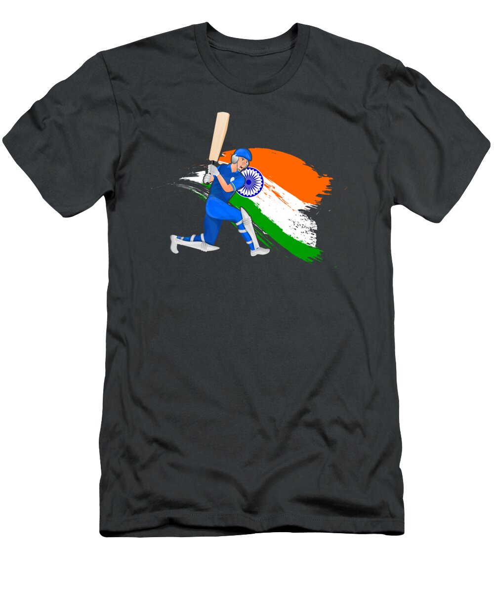 India Cricket Fan Indian Fan Flag of India Patriotic Daniyal Raya T-Shirt