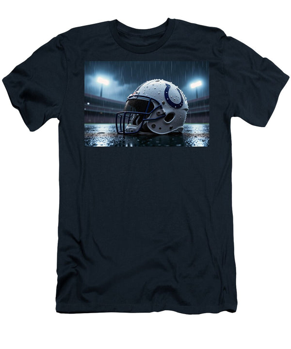 Indianapolis Colts Helmet in the Rain Kevin Walker and Pixel Reverie T-Shirt