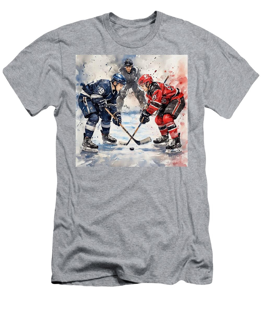 Intense Hockey Face Off Arlene Babad T-Shirt