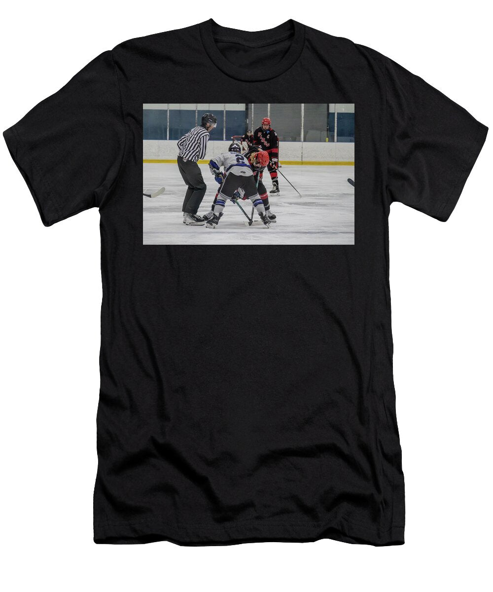 Intense Ice Hockey Faceoff Bill Adams T-Shirt