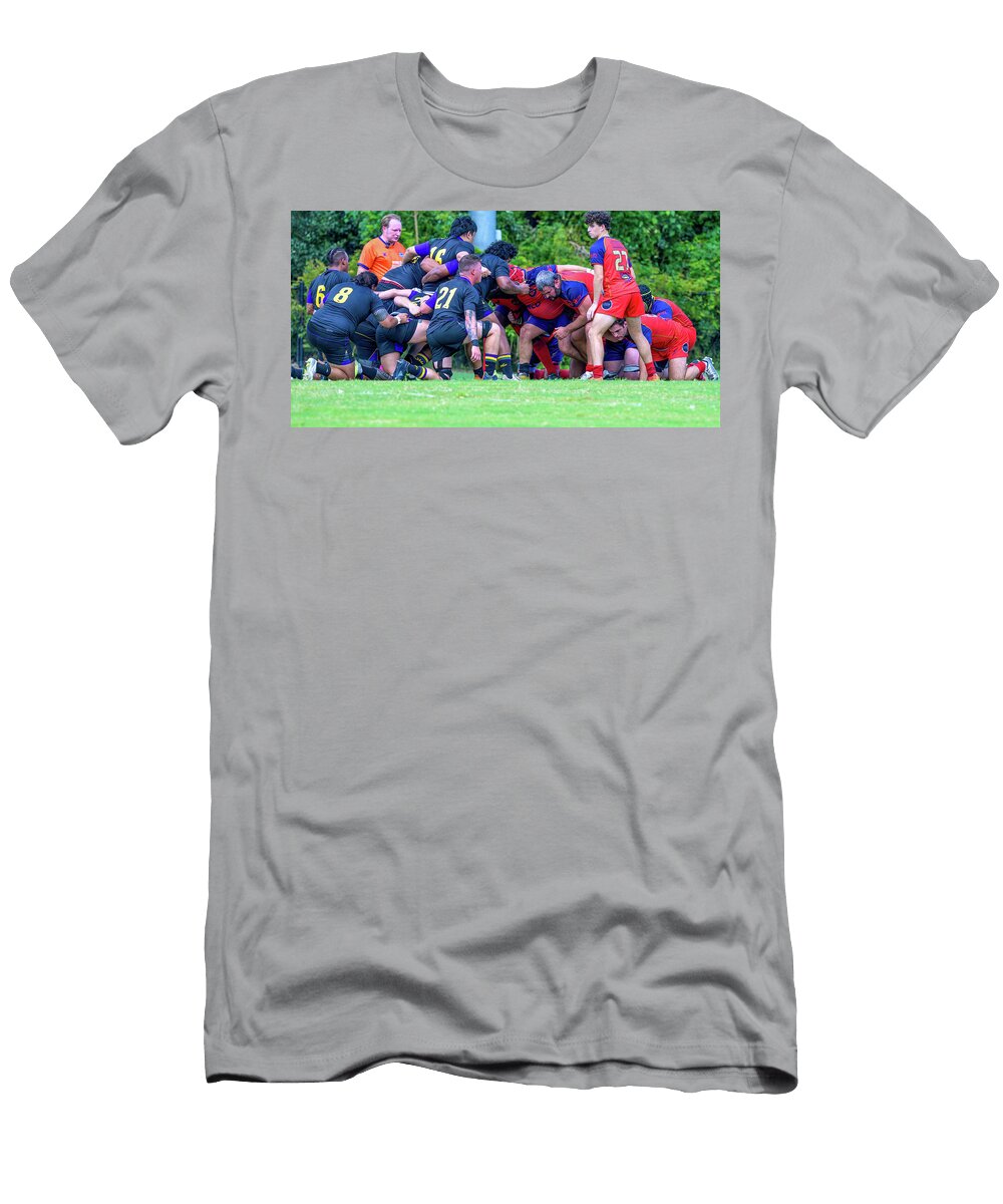 Intense Rugby Scrum Battle William Morgan T-Shirt