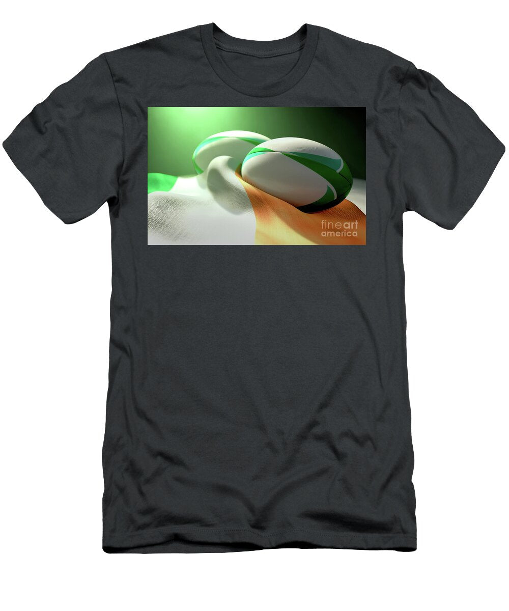 Ireland Flag and Rugby Ball Pair Allan Swart T-Shirt