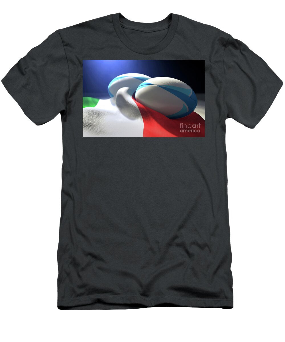 Italy Flag and Rugby Ball Pair Allan Swart T-Shirt