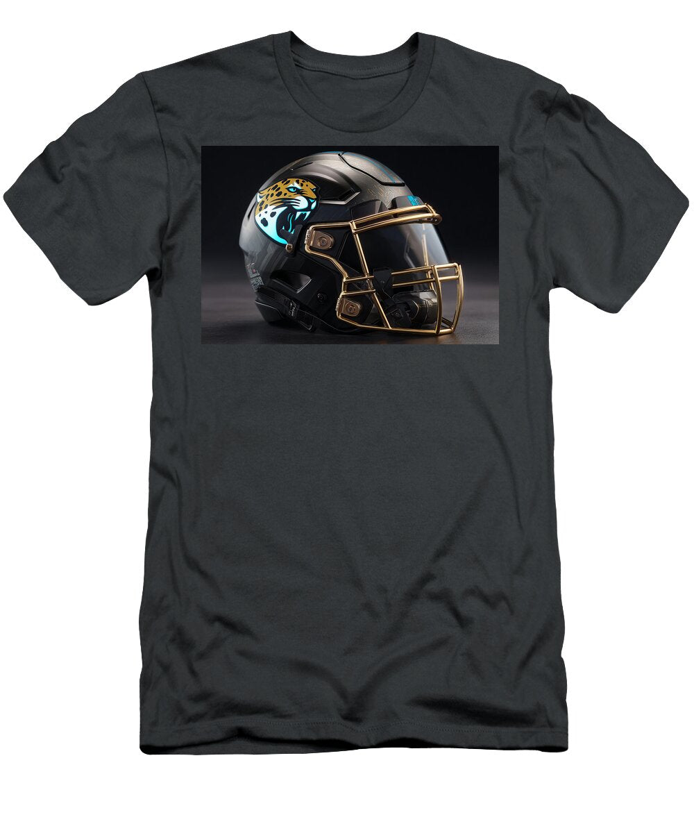 Jacksonville Jaguars Football Helmet Kevin Walker and Pixel Reverie T-Shirt