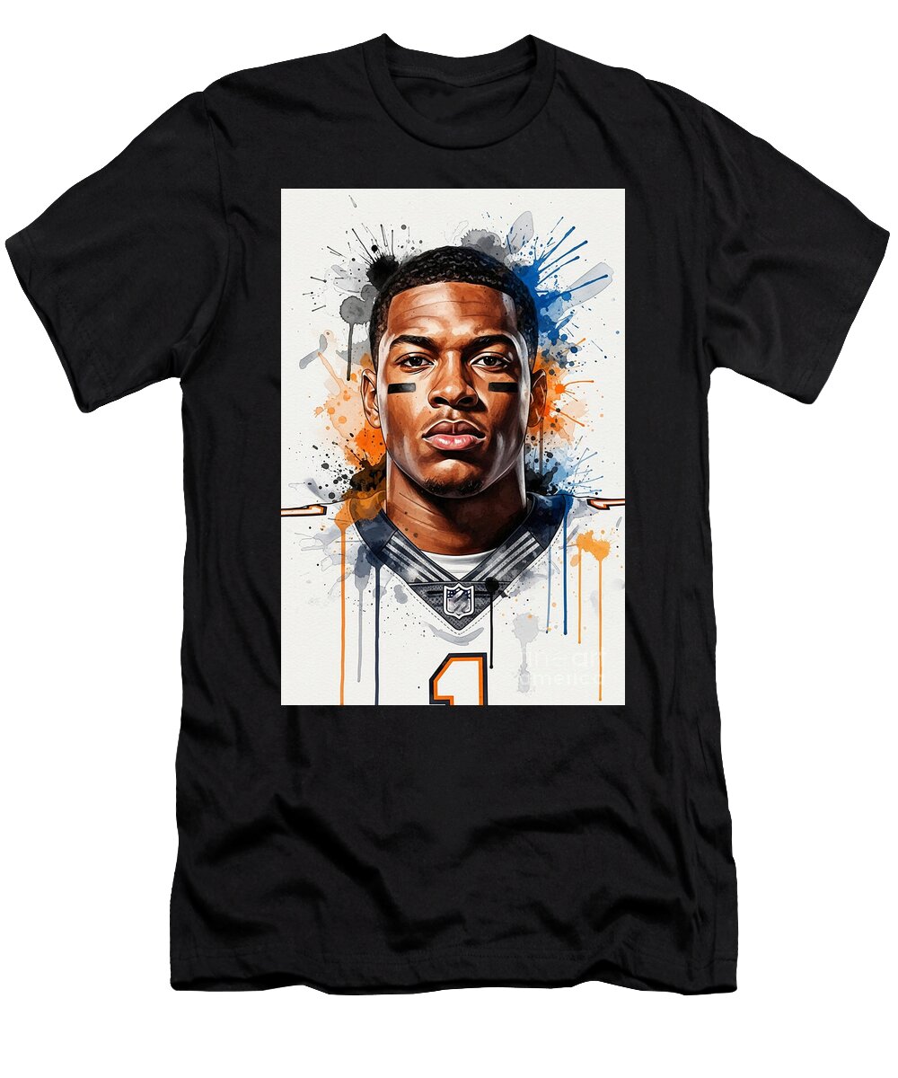 Jamarr Chase Dynamic Football Portrait Carlos V T-Shirt