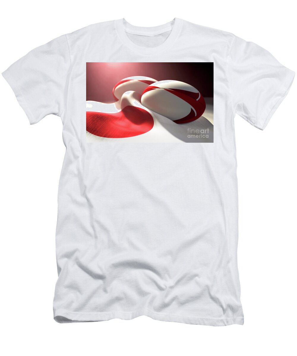 Japan Flag and Rugby Ball Pair Allan Swart T-Shirt
