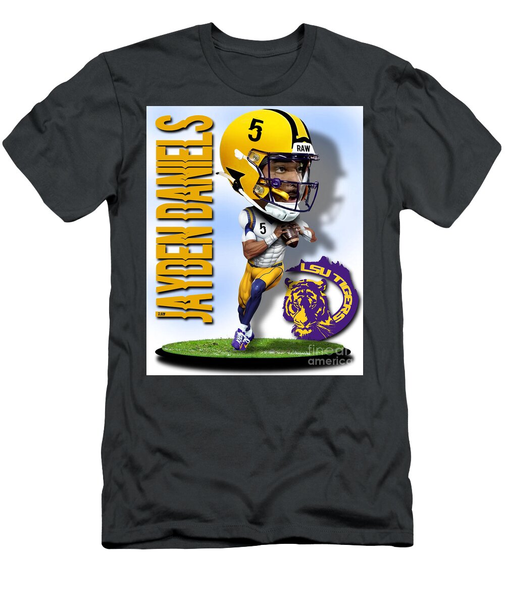 Jayden Daniels Lsu Bobble Head 1 Robert Williams T-Shirt