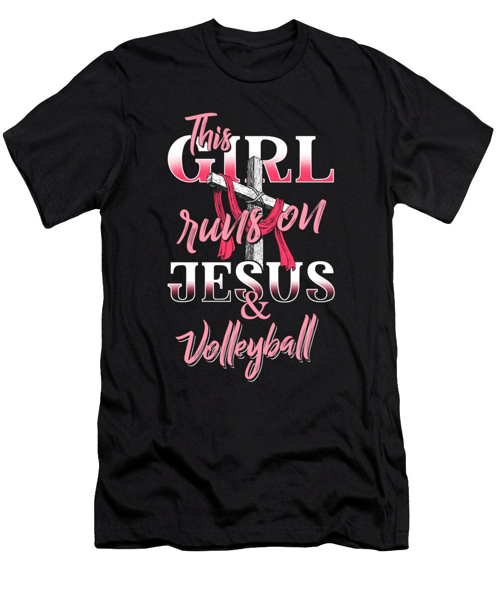 Jesus Volleyball Girl Saying Manuel Schmucker T-Shirt