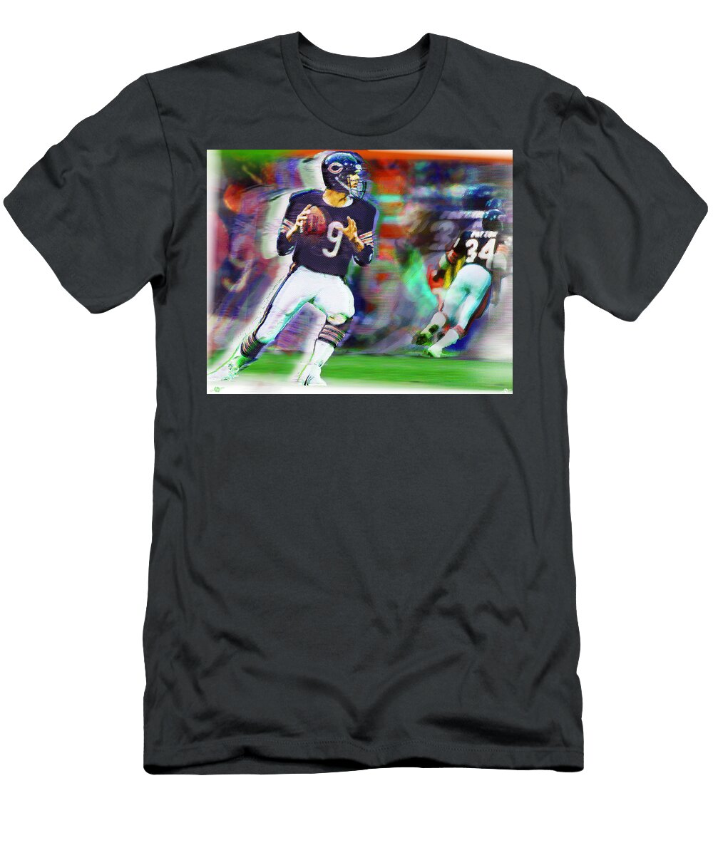 Jim Mcmahon with Walter Payton Chicago Bears Tony Rubino T-Shirt