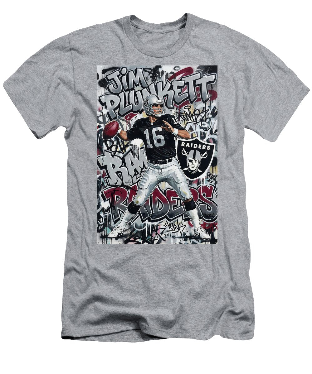 Jim Plunkett Raiders Tribute Graffiti Poster Football Player NFL Sampadart Gallery T-Shirt