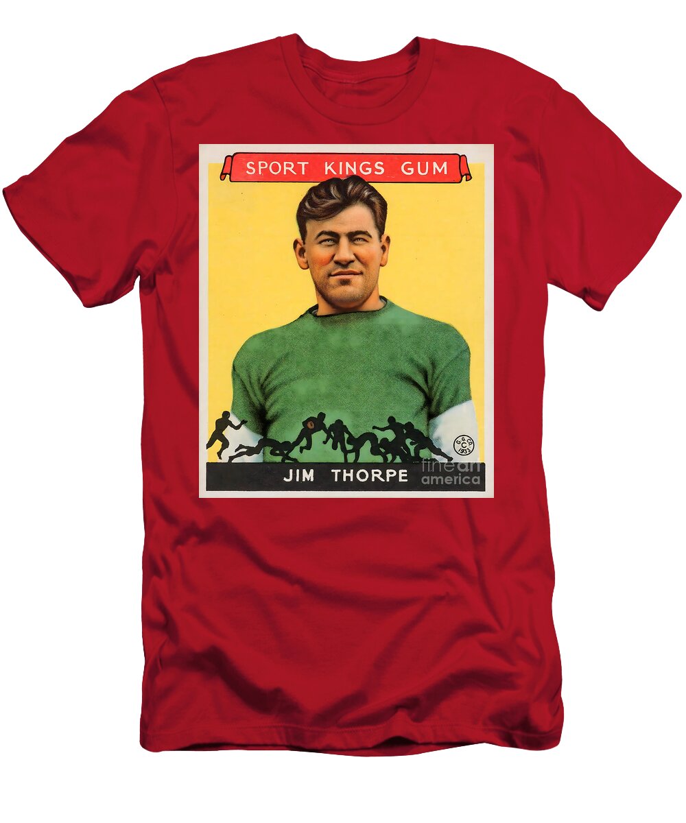 Jim Thorpe Vintage Football Card 20240622 Wingsdomain Art and Photography T-Shirt
