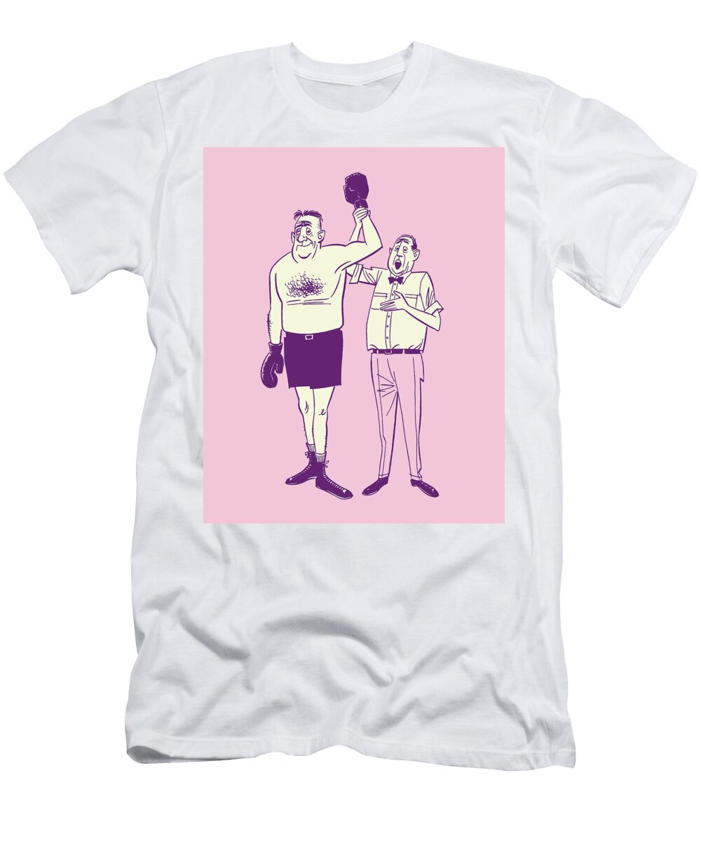 Judge Raising Arm of Victorious Boxer Csa Images T-Shirt