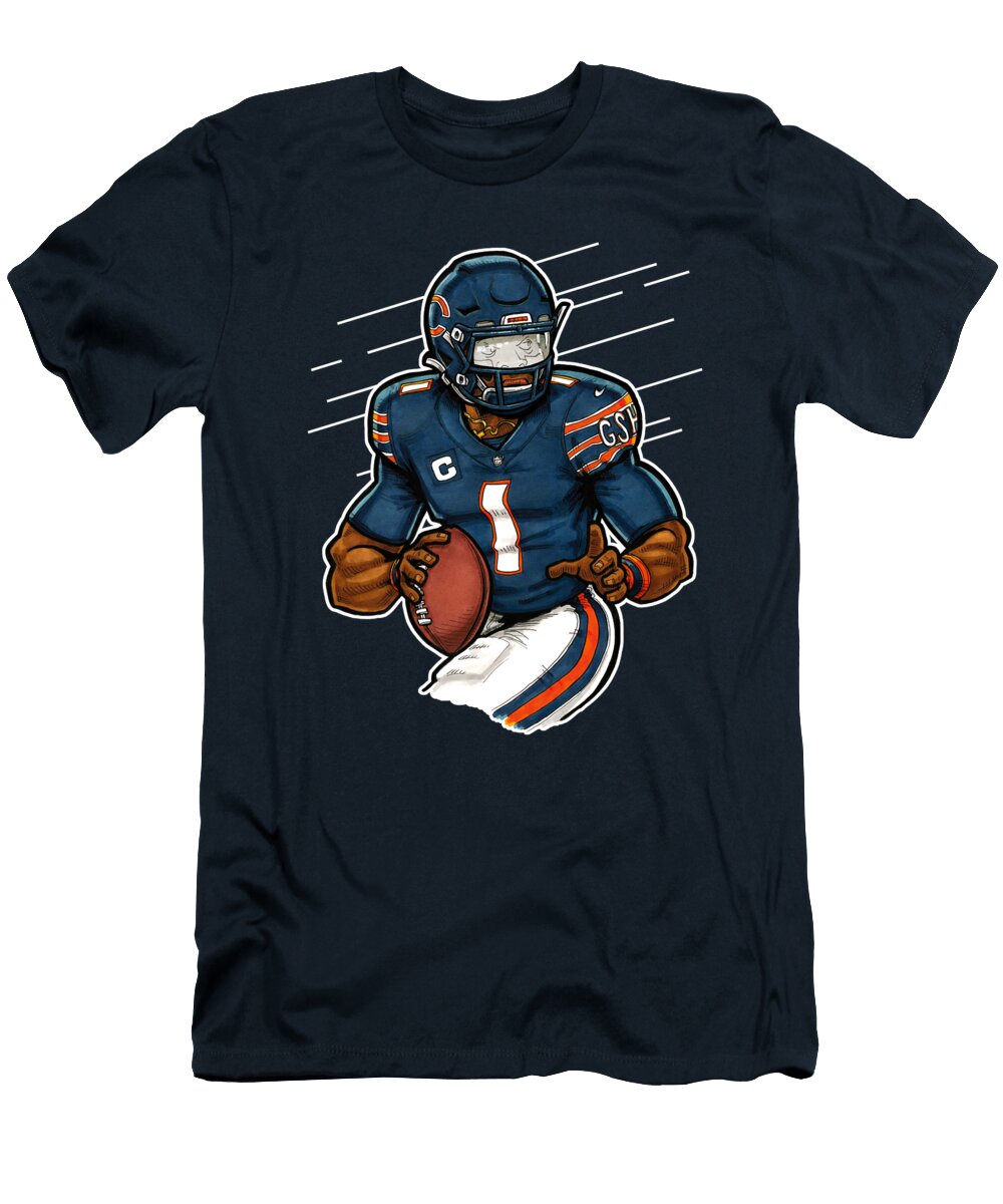 Justin Fields Blue Richard Miller T-Shirt