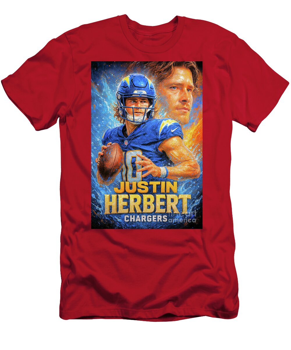 Justin Herbert Making a Splash 1 Robert Williams T-Shirt