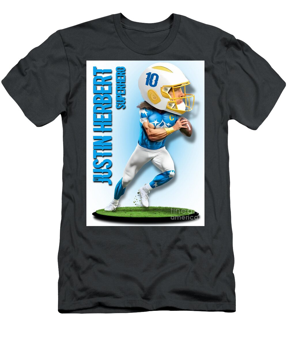 Justin Herbert Superhero Bobble Head 1b Robert Williams T-Shirt