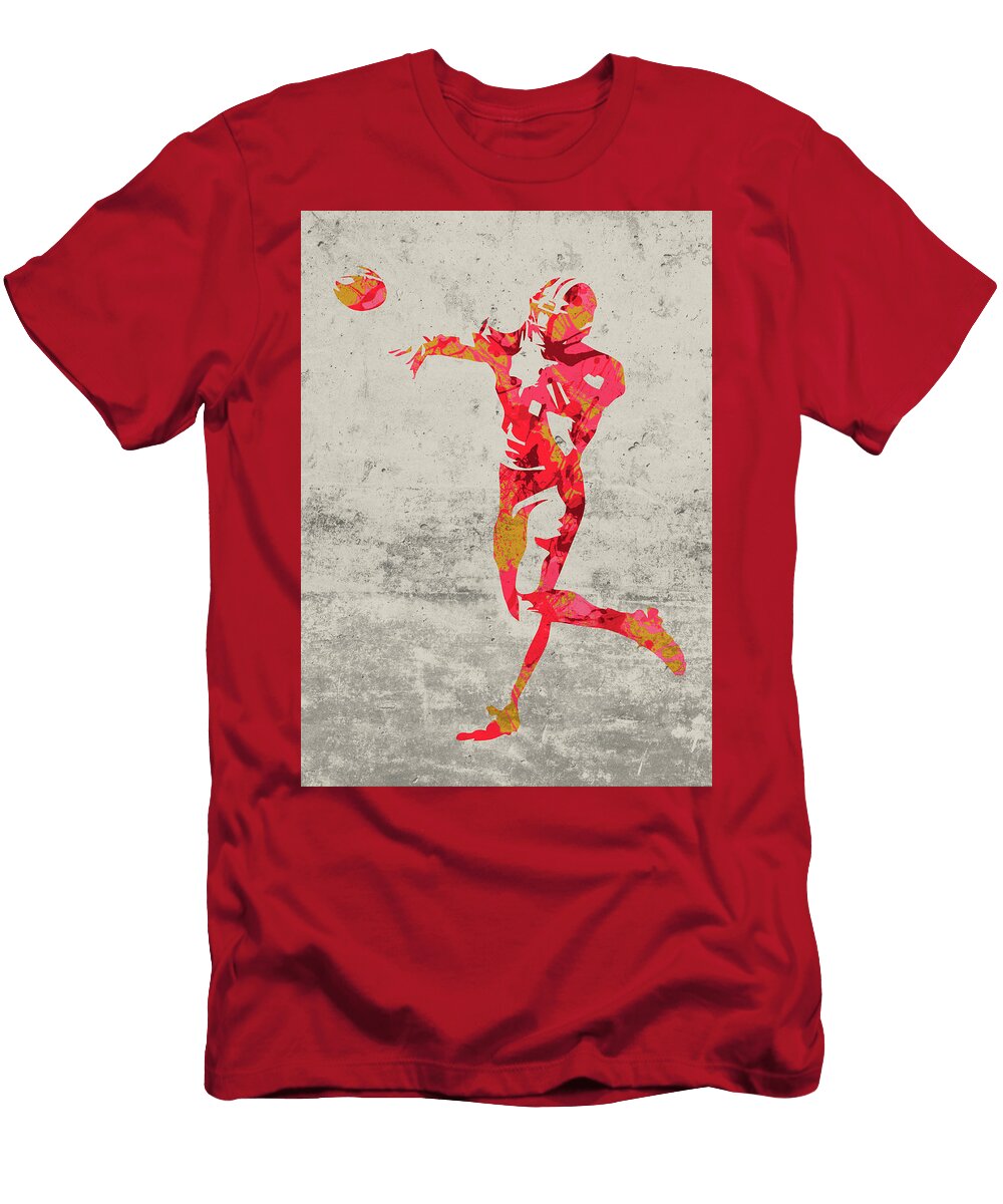 Kansas City Chiefs Quarterback Football Player Paint Splatters Abstract Portrait Design Turnpike T-Shirt