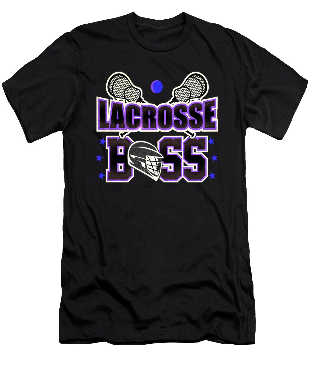 Lacrosse Boss Lacrosse Sticks Lacrosse Player Gift Kanig Designs T-Shirt