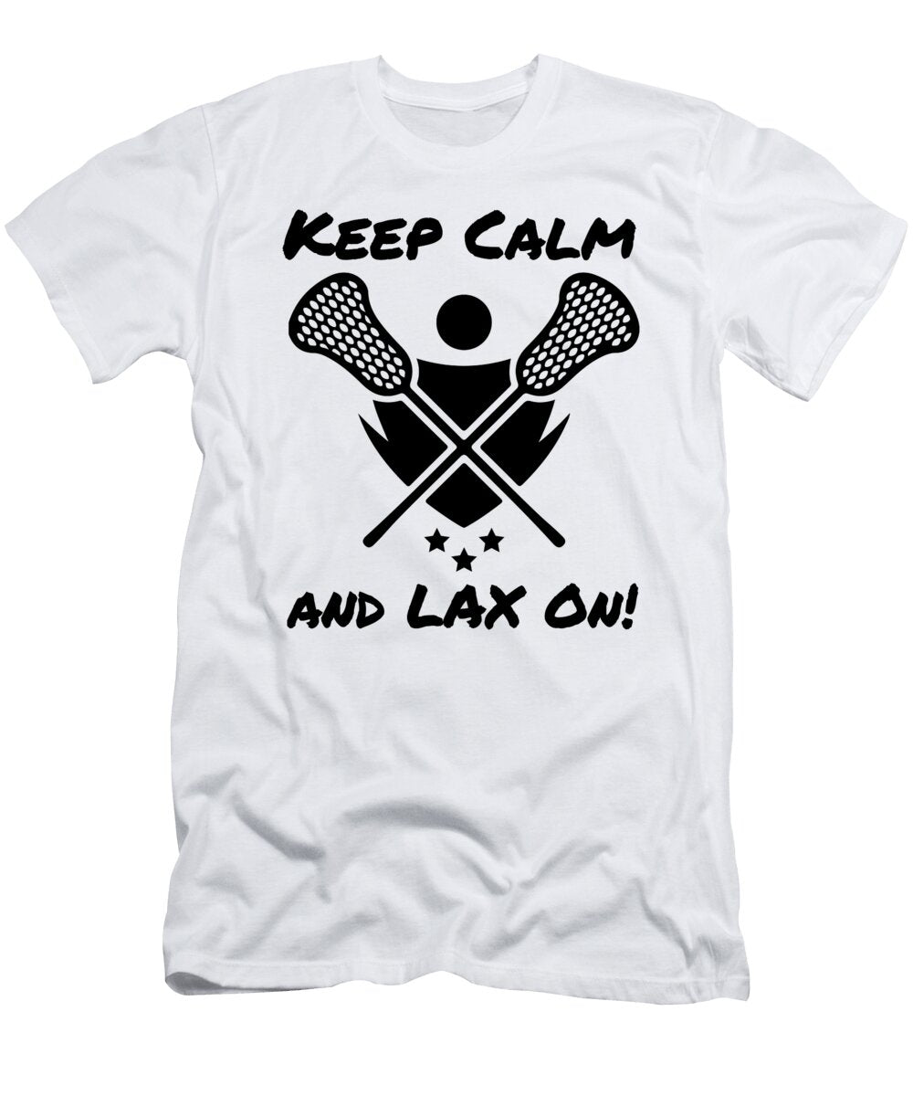 Lacrosse Keep Calm and Lax on Lacrosse Player Kanig Designs T-Shirt