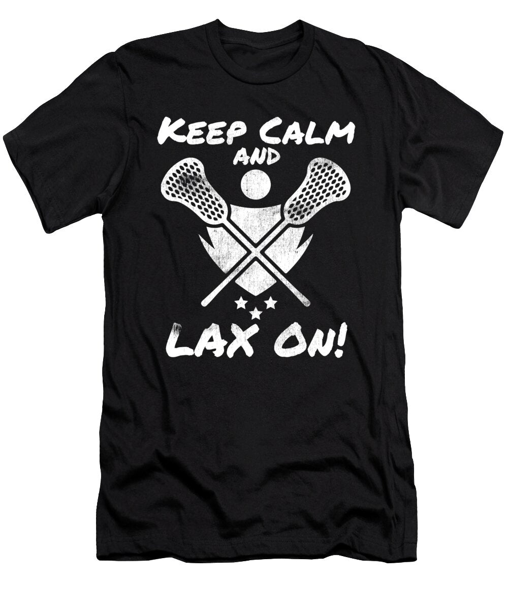 Lacrosse Keep Calm and Lax on Lacrosse Sport Goat Lacrosse Player Lacrosse Game Relax Steeze Kanig Designs T-Shirt
