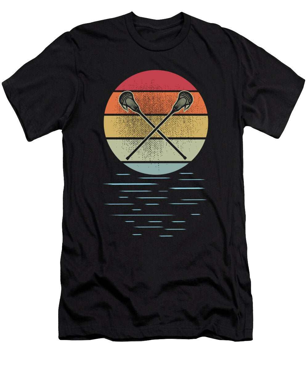 Lacrosse Player Gift Retro Crossed Lacrosse Sticks Kanig Designs T-Shirt