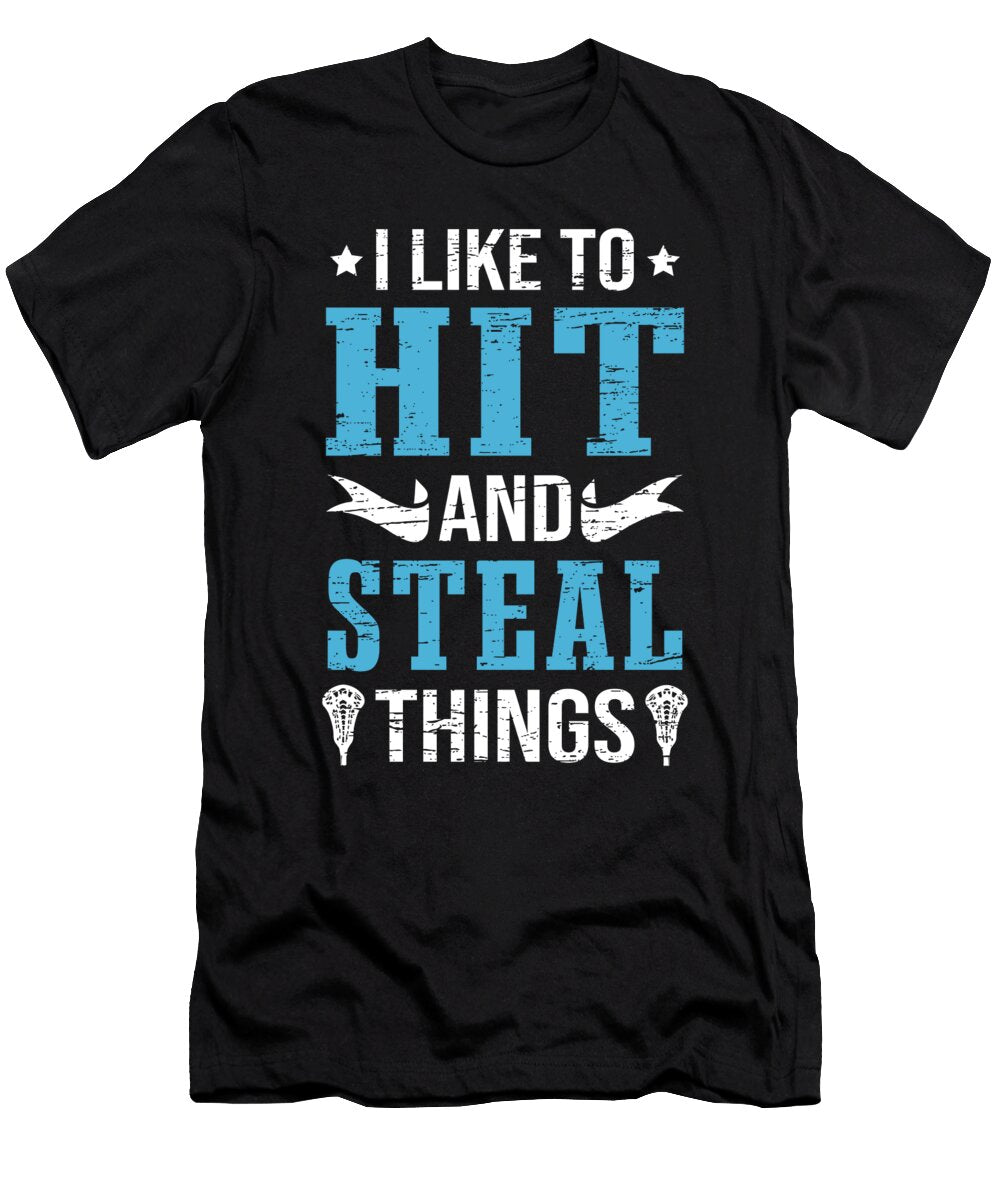 Lacrosse Player Hit and Steal Things Lacrosse Colorfulsnow T-Shirt