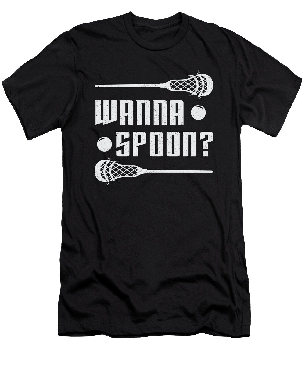 Lacrosse Player Lax Wanna Spoon Stick Funny Gift Tshirtconcepts Marvin Poppe T-Shirt