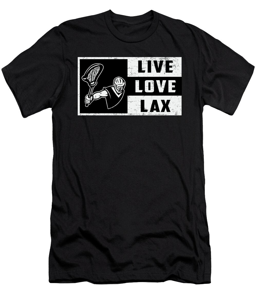Lacrosse Player Sport Live Love Lax Funny Gift Tshirtconcepts Marvin Poppe T-Shirt