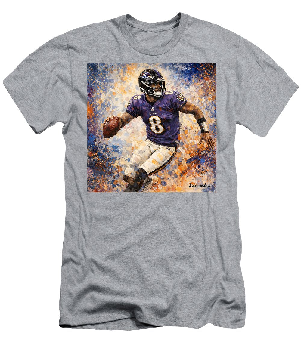 Lamar Jackson in Action Jafeth Moiane T-Shirt