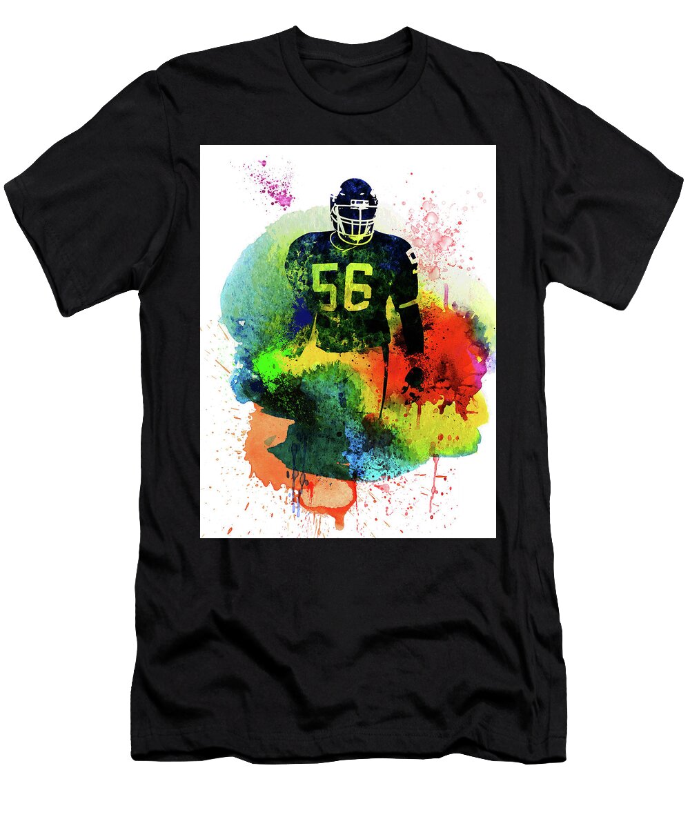 Lawrence Taylor Watercolor I Naxart Studio T-Shirt