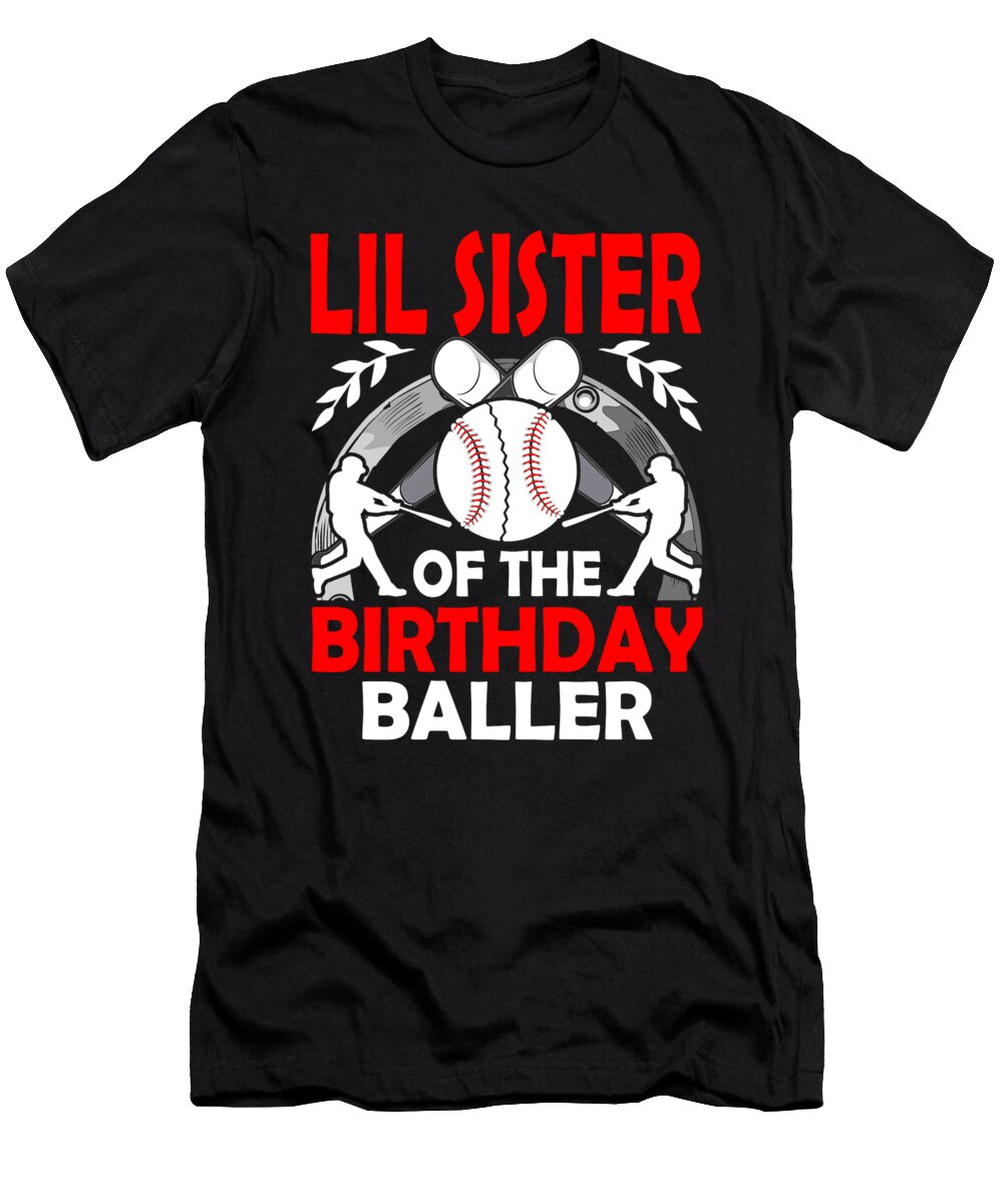 Lil Sister of the Birthday Baller Baseball Dhbubble T-Shirt