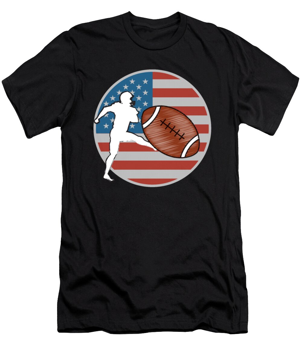 Lineman American Flag Football Tinh Tran Le Thanh T-Shirt