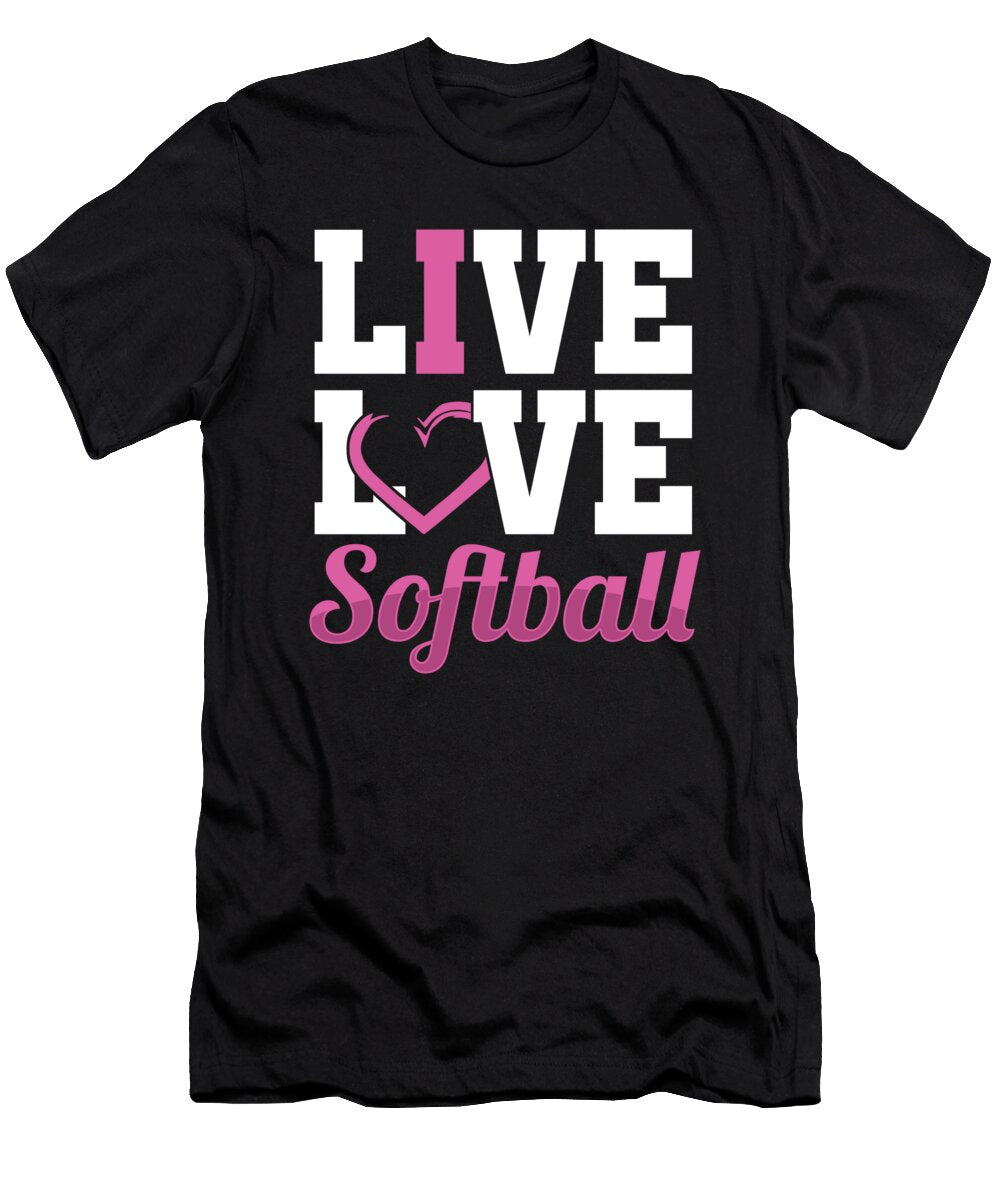 Live Love Softball Ball Bat Pitcher Catcher Gift Thomas Larch T-Shirt